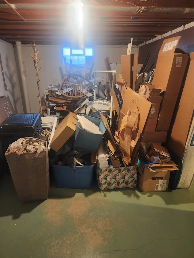 Roll-off dumpster container at job site for 20 Yard Dumpster Rental in Durham